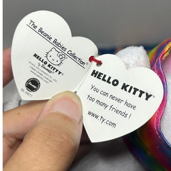 Ty Hello Kitty Rainbow Dress Beanie Buddy Plush Stuffed Animal Doll Sanrio 2013 - Picture 5 of 12